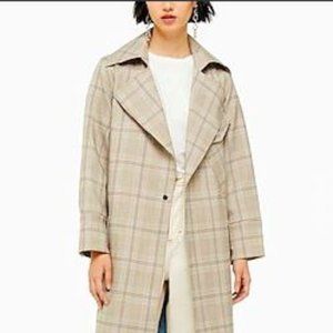 NWOT, TOPSHOP CHECK TRENCH, SZ 8